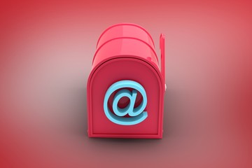 Poster - Composite image of red email post box