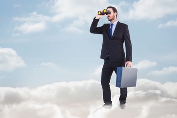 Poster - Businessman looking through binoculars