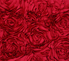 red rosette rose background fabric