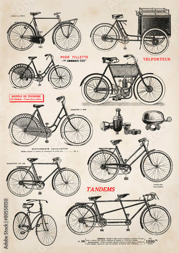Dekoracja na wymiar  kolekcja-starych-ilustracji-rowerowych