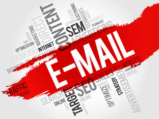 Poster - E-MAIL word cloud, business concept