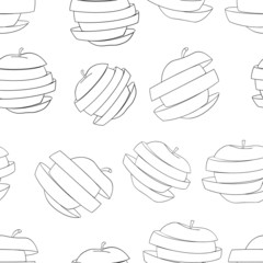 Sticker - Delightful garden - Seamless pattern of a lot of sliced apples.