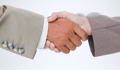 Aufkleber - Composite image of side view of business peoples hands shaking