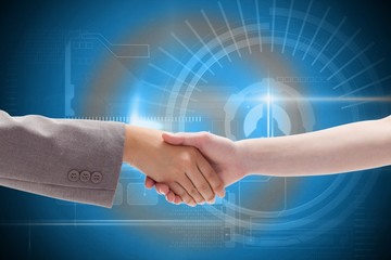 Poster - Composite image of handshake between two women