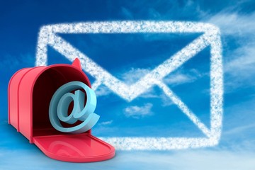 Poster - Composite image of red email post box