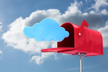 Poster - Composite image of red email postbox