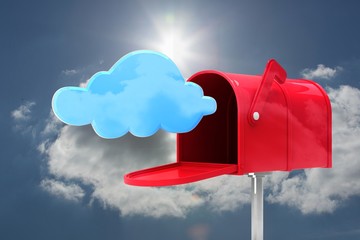 Poster - Composite image of red email postbox
