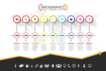 Wall Mural - Timeline infographic design. Vector with icons