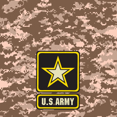 Canvas Print - Beige Army camouflage background