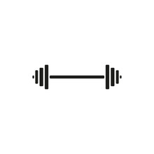 The dumbbell icon. Bodybuilding symbol. Flat