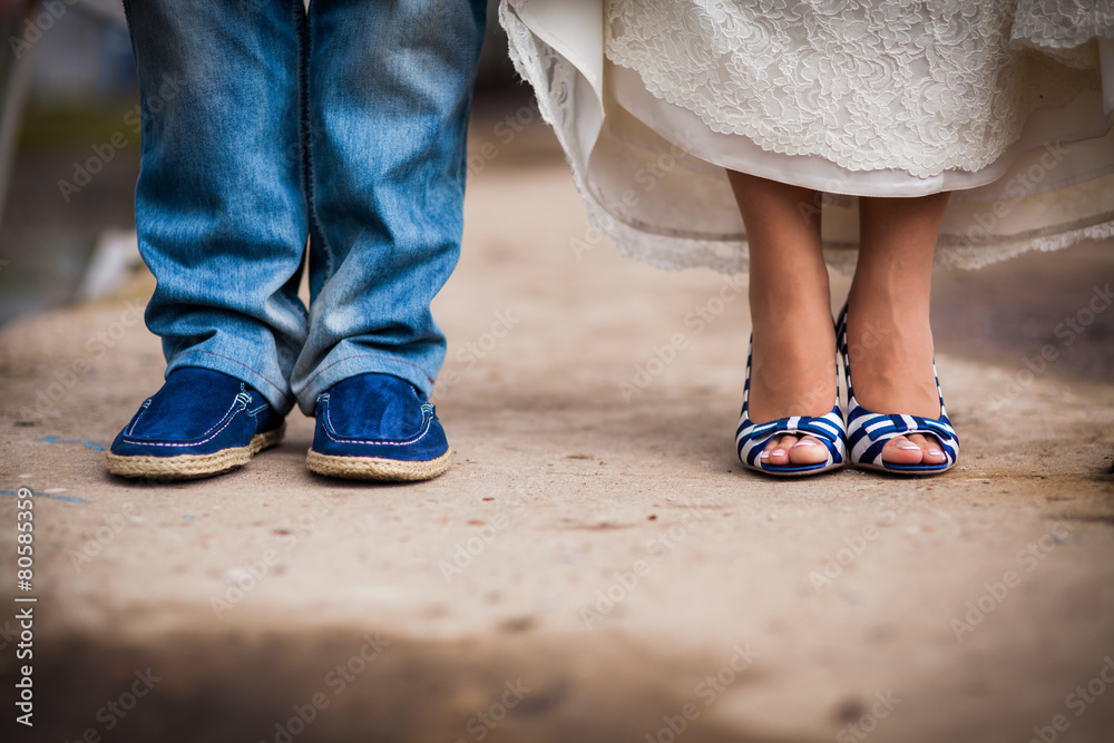 blue wedding Shoes Stock Photo | Adobe Stock