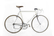 Vintage Racing Bike Isolated On A White Background