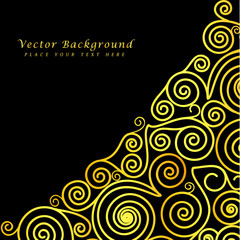 Poster - Vintage vector abstract background with golden curls
