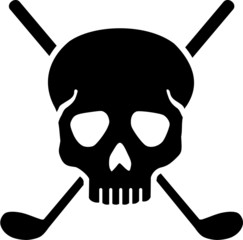 Sticker - Golf Clubs with Skull