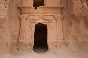 Wall Mural - Nabatean tomb in Madaîn Saleh archeological site, Saudi Arabia