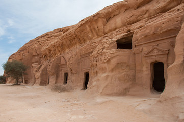 Wall Mural - Nabatean tomb in Madaîn Saleh archeological site, Saudi Arabia