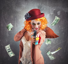 Clown Thief Steals Money