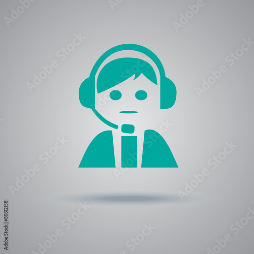 Fotografie, Obraz Tech, support, icon, vector, illustration