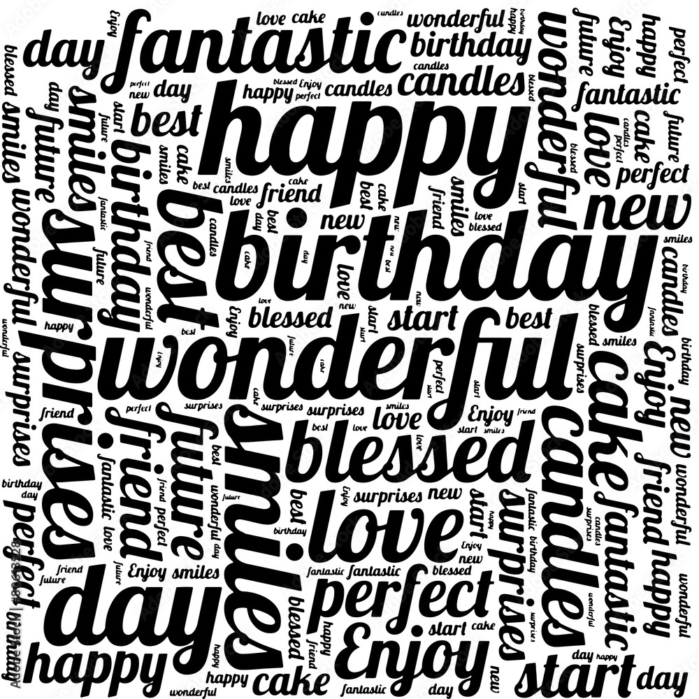 Happy Birthday typography seamless background pattern in vector Stock ...