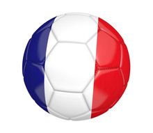 Soccer Ball, Or Football, With The Country Flag Of France