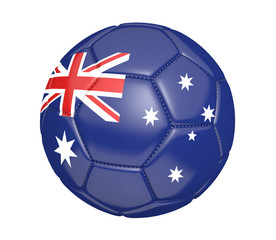 Wall Mural - Soccer ball, or football, with the country flag of Australia