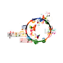 Wall Mural - Colorful tambourine design