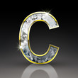 3d shiny diamond letter C