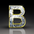 3d shiny diamond letter B
