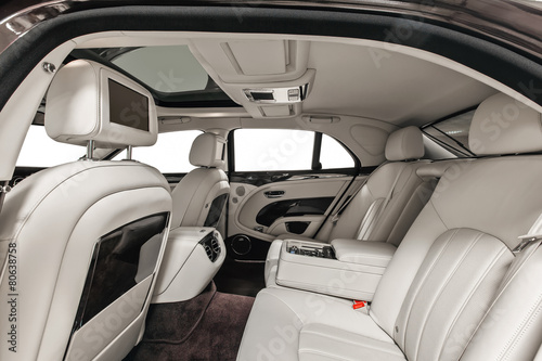 Car Interior Luxury Vip Back Seats Buy This Stock Photo