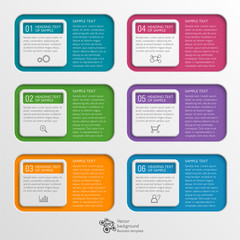Wall Mural - infographics vector background 6-step process