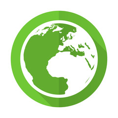 Poster - earth green flat icon world sign