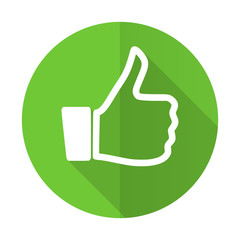Aufkleber - like green flat icon thumb up sign