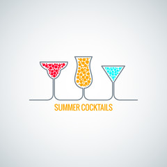 Poster - summer  cocktails menu background