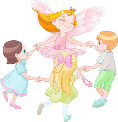 Poster - Fairy dancing with children