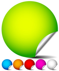 Poster - Vivid sticker set with peel and shadow