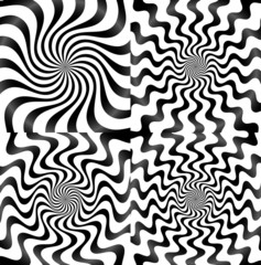 Poster - Whirlpool, spiral, spire, vortex background set