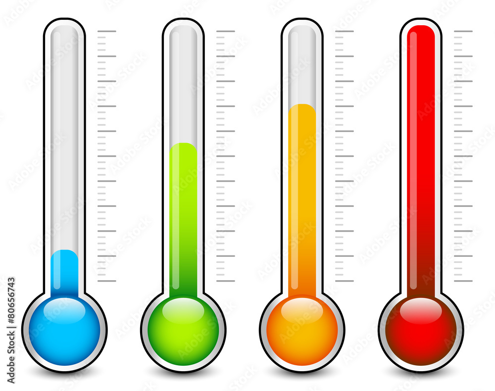 Thermometer Visual Examples Thermometer graphics Stock Vector | Adobe Stock