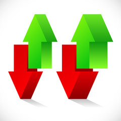 Poster - Up down arrow concept. Exchange, raise, lower, stock exchange