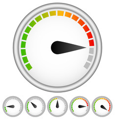 Poster - Dial, gauge templates. Measuring, indication, benchmarking eleme