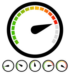 Poster - Dial, gauge templates. Measuring, indication, benchmarking eleme