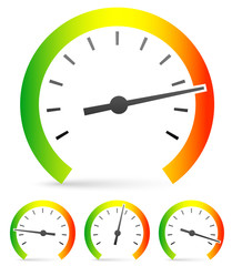 Poster - Speedometer or general gauge, dial template for measuring, compa