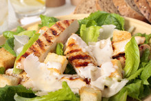 Closeup Of Griddled Chicken Caesar Salad