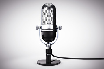 Leinwandbilder - Vintage silver microphone