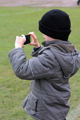 Little boy with mobile phone