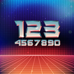 Poster - 80s Retro Futuristic Numbers