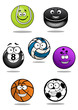 © Vector Tradition - Smiling sport equipments cartoon characters