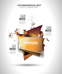 Aufkleber - Glass Banner with Abstract Shape and glossy effect