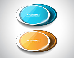 Aufkleber - Glass Banner with Abstract Shape and glossy effect