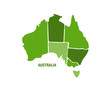 Australia map in green color