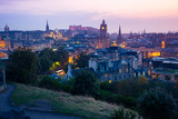Fototapeta Miasto - Edinburgh city from Calton Hill at night, Scotland, UK